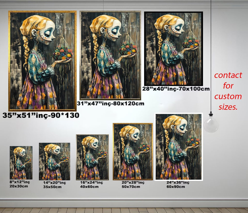 Gothic Woman Canvas Print - Dark Fantasy Wall Art | Surreal Spooky Artwork