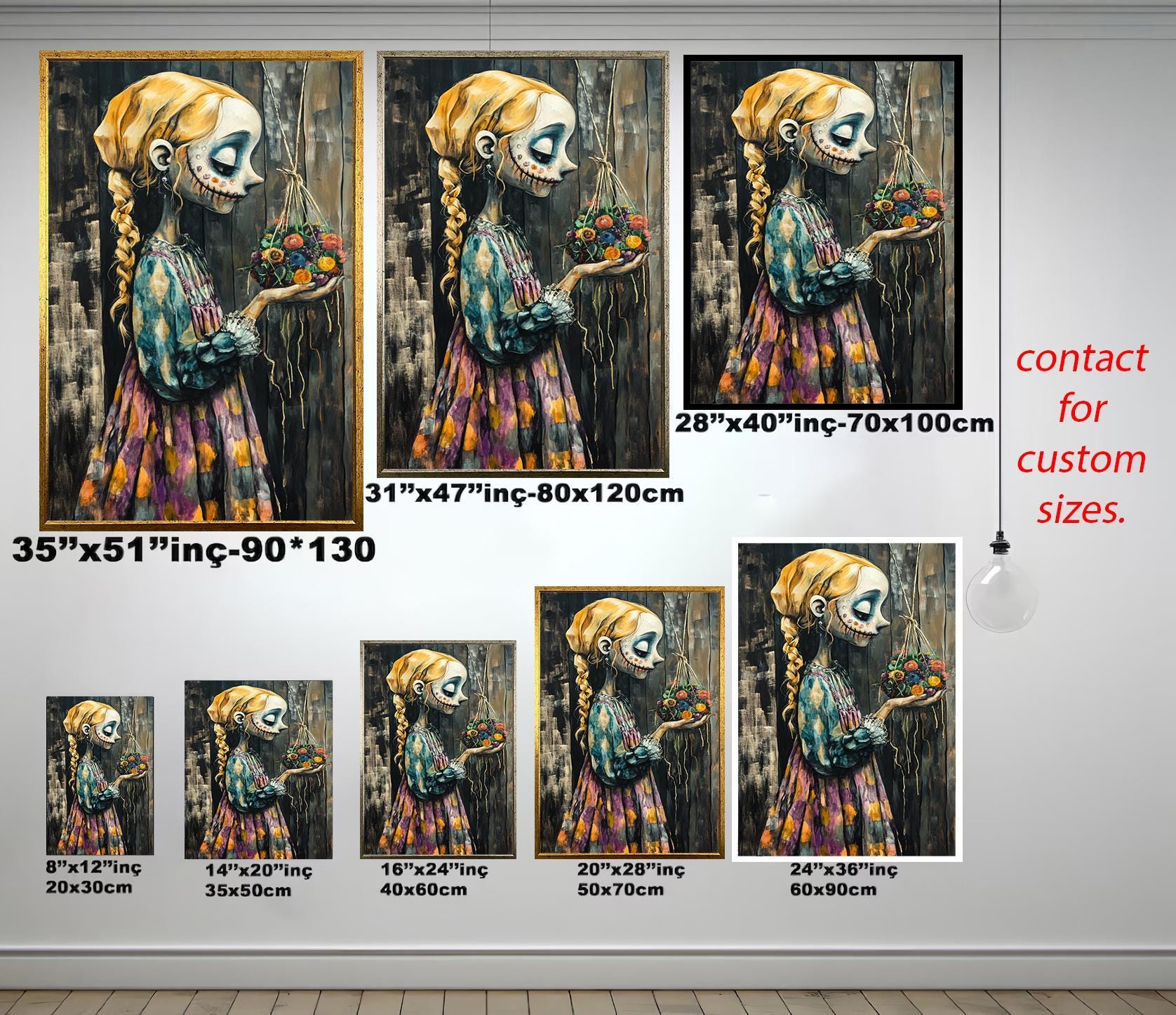 Gothic Woman Canvas Print - Dark Fantasy Wall Art | Surreal Spooky Artwork