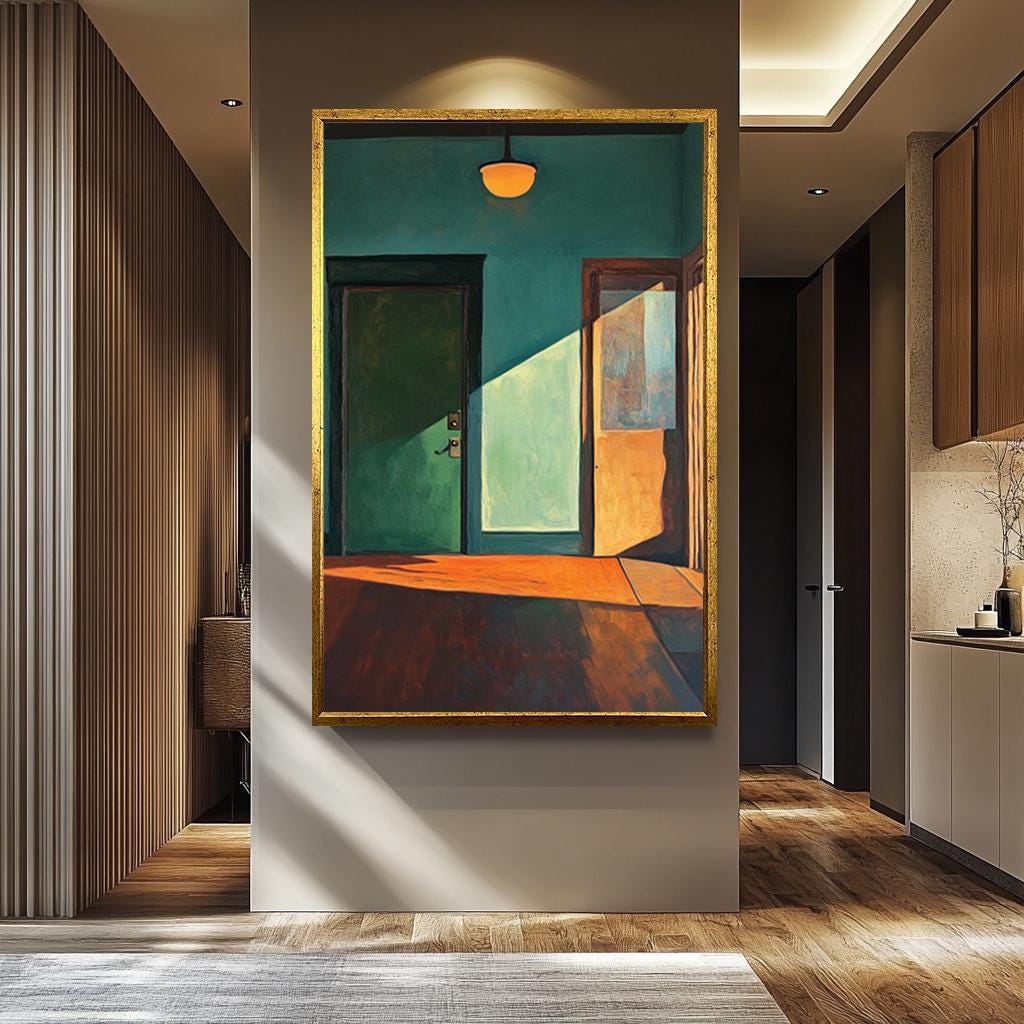 Canvas Wall Art | Edward Hopper Print of Sunlit Room - Modern Minimalist Home Decor