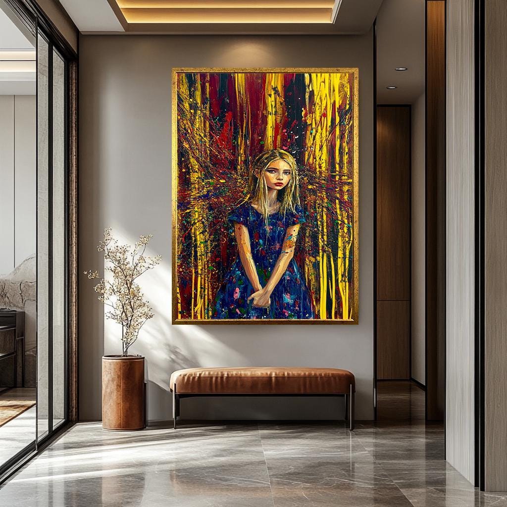 Pop Art Wall Art – Abstract Female Portrait Canvas | Vibrant Splatter Artwork