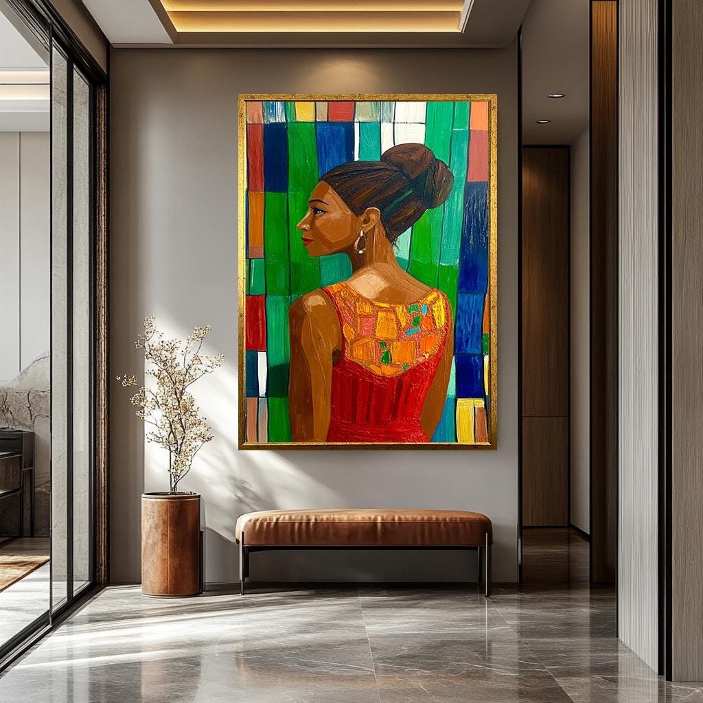 Pop Art Wall Art - Colorful Abstract Woman Portrait on Modern Artistic Canvas