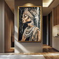 Abstract African Woman Art - Luxury Female Portrait Canvas | Vibrant Wall Decor