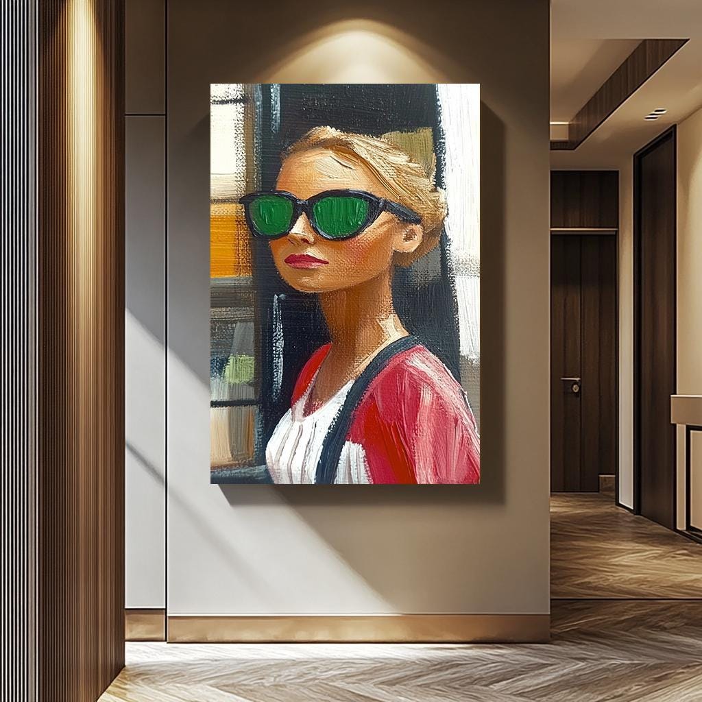 Woman Wall Art – Modern Female Portrait Painting | Colorful Women Canvas Decor