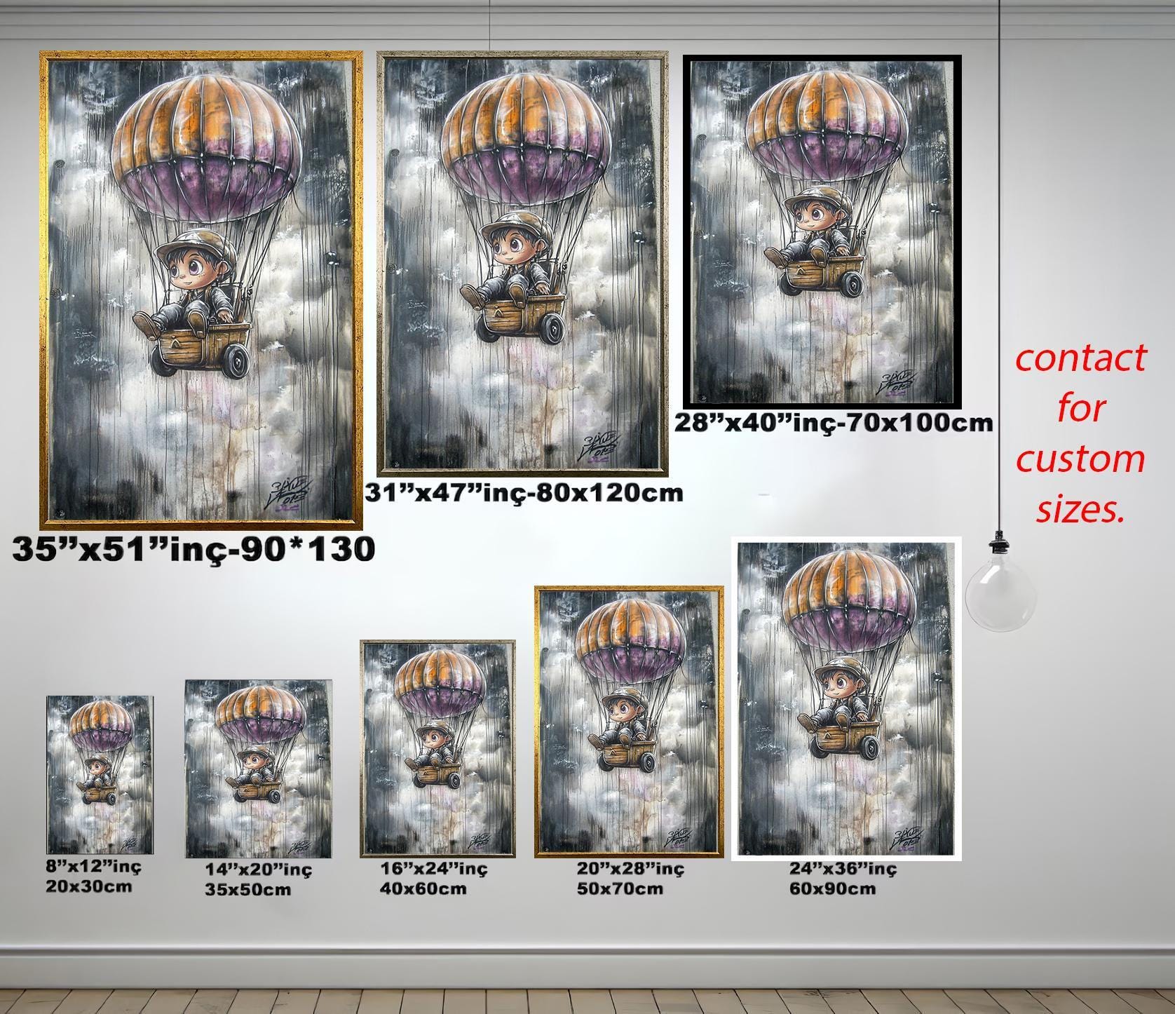 Banksy Balloon Wall Art - Graffiti Wall Art Canvas | Urban Graffiti Decor Print