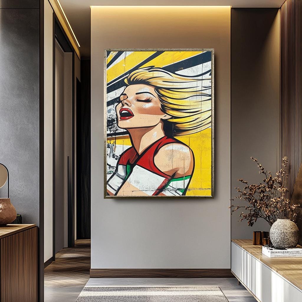 Pop Art Wall Art - Bold Blonde Portrait on Vibrant Retro Canvas | Stylish Home Decor