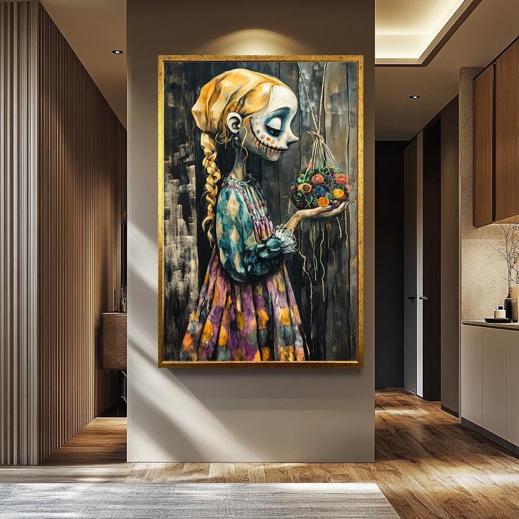 Gothic Woman Canvas Print - Dark Fantasy Wall Art | Surreal Spooky Artwork