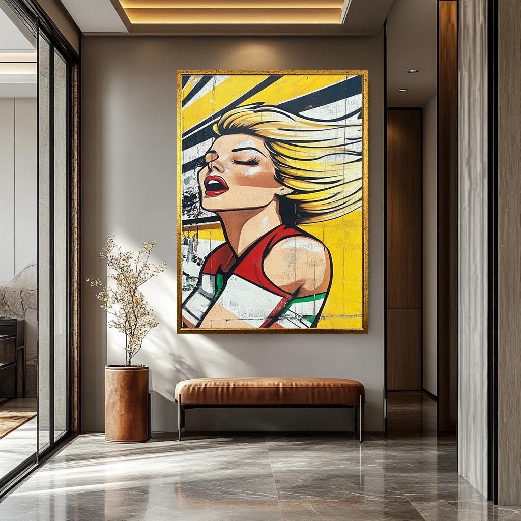 Pop Art Wall Art - Bold Blonde Portrait on Vibrant Retro Canvas | Stylish Home Decor