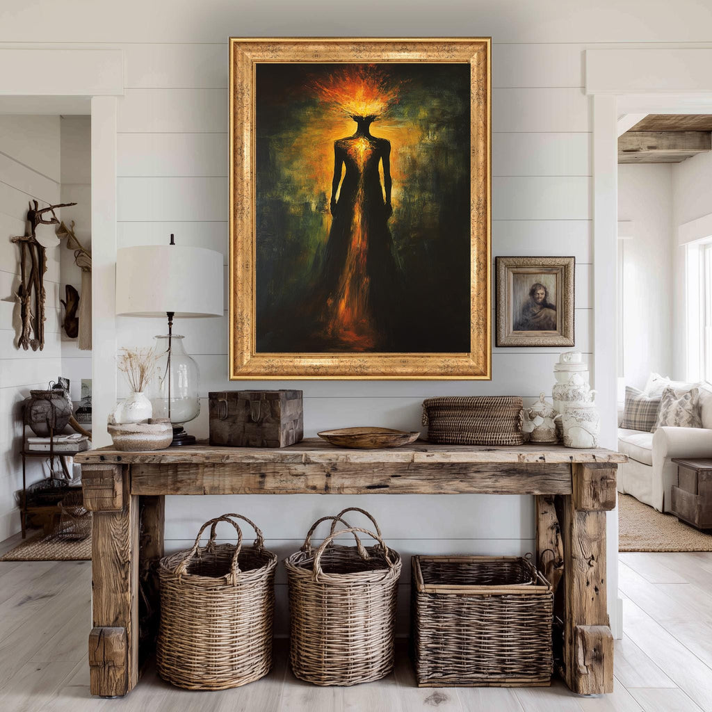 Abstract Fire Canvas – Fiery Aura & Glowing Body Art | Burning Soul Print