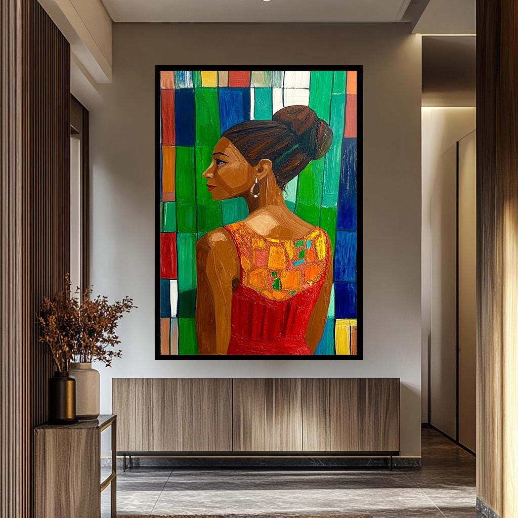 Pop Art Wall Art - Colorful Abstract Woman Portrait on Modern Artistic Canvas