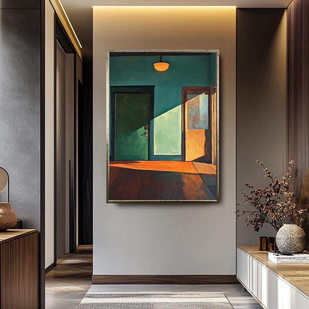 Canvas Wall Art | Edward Hopper Print of Sunlit Room - Modern Minimalist Home Decor