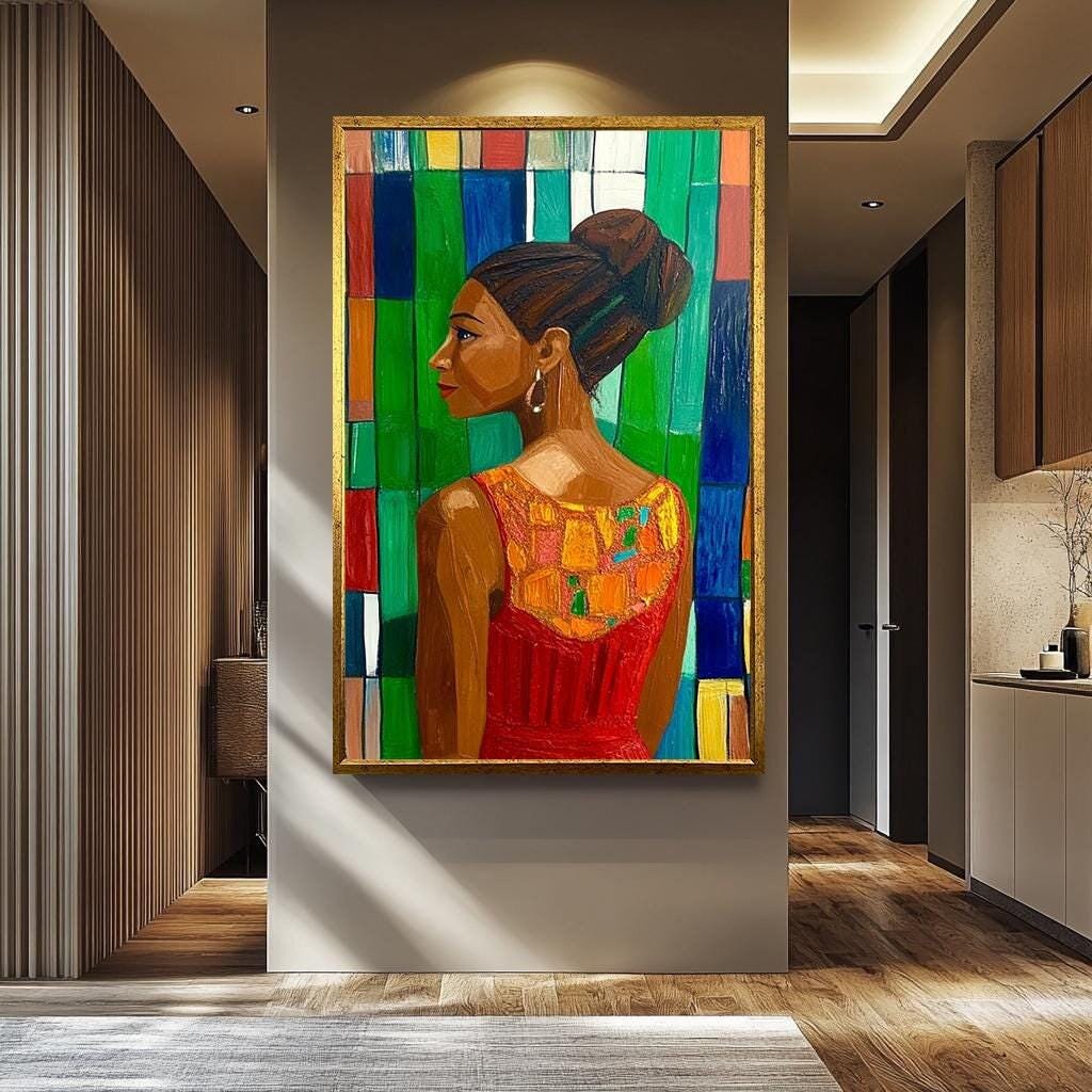 Pop Art Wall Art - Colorful Abstract Woman Portrait on Modern Artistic Canvas