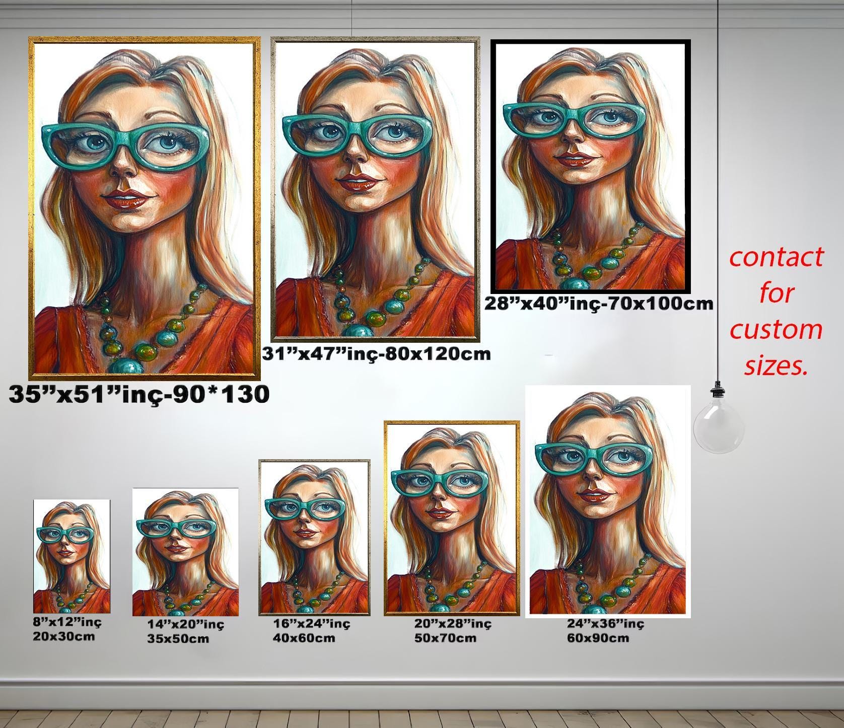 Pop Art Wall Art – Quirky Woman Portrait | Colorful Retro Abstract Canvas Print