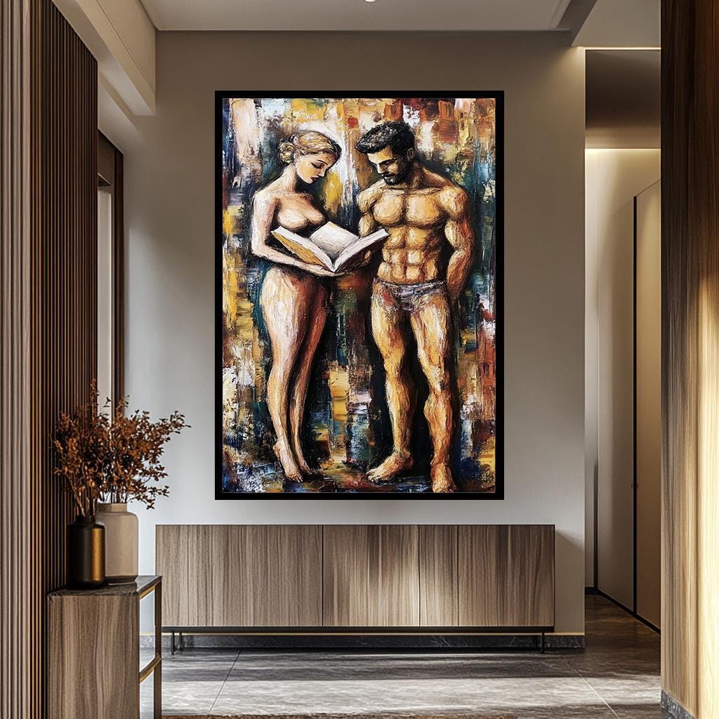 Erotic Wall Decor - Sensual Abstract Canvas | Intimate Couple Wall Art