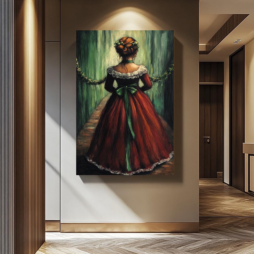 Vintage Woman Wall Art – Classic Floral And Fruit Painting | Feminine Home Decor