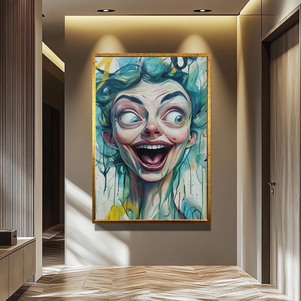 Weird Pop Art Bold Abstract Portrait - Vibrant Modern Wall Art Canvas Print