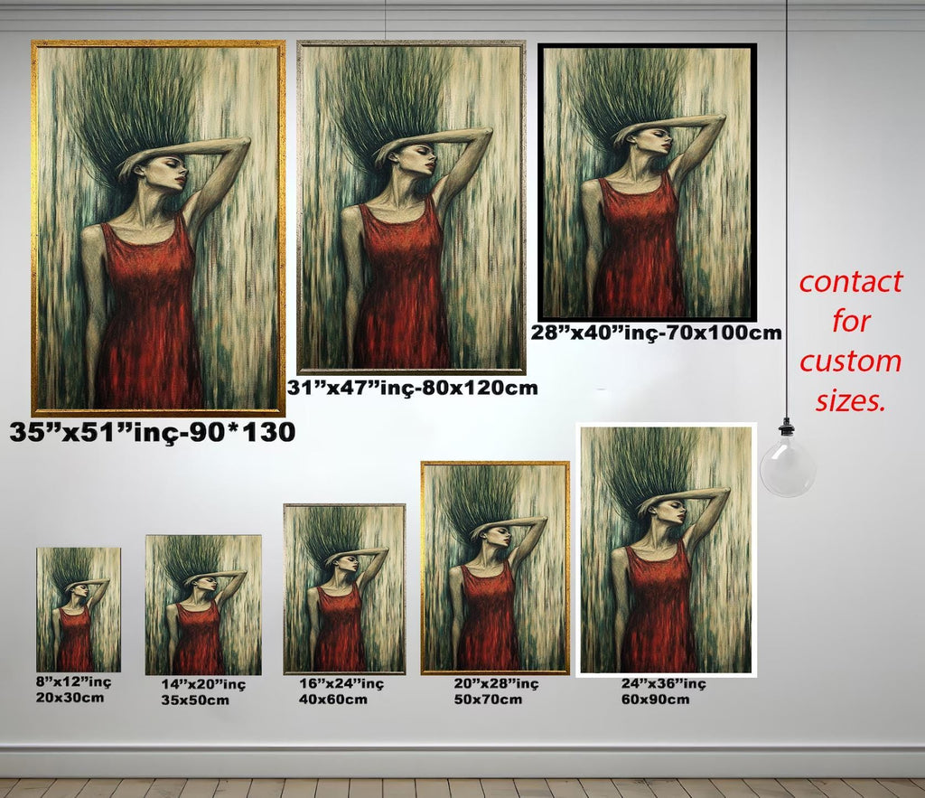 Surreal Woman Portrait - Modern Abstract Wall Art | Feminine Canvas Painting