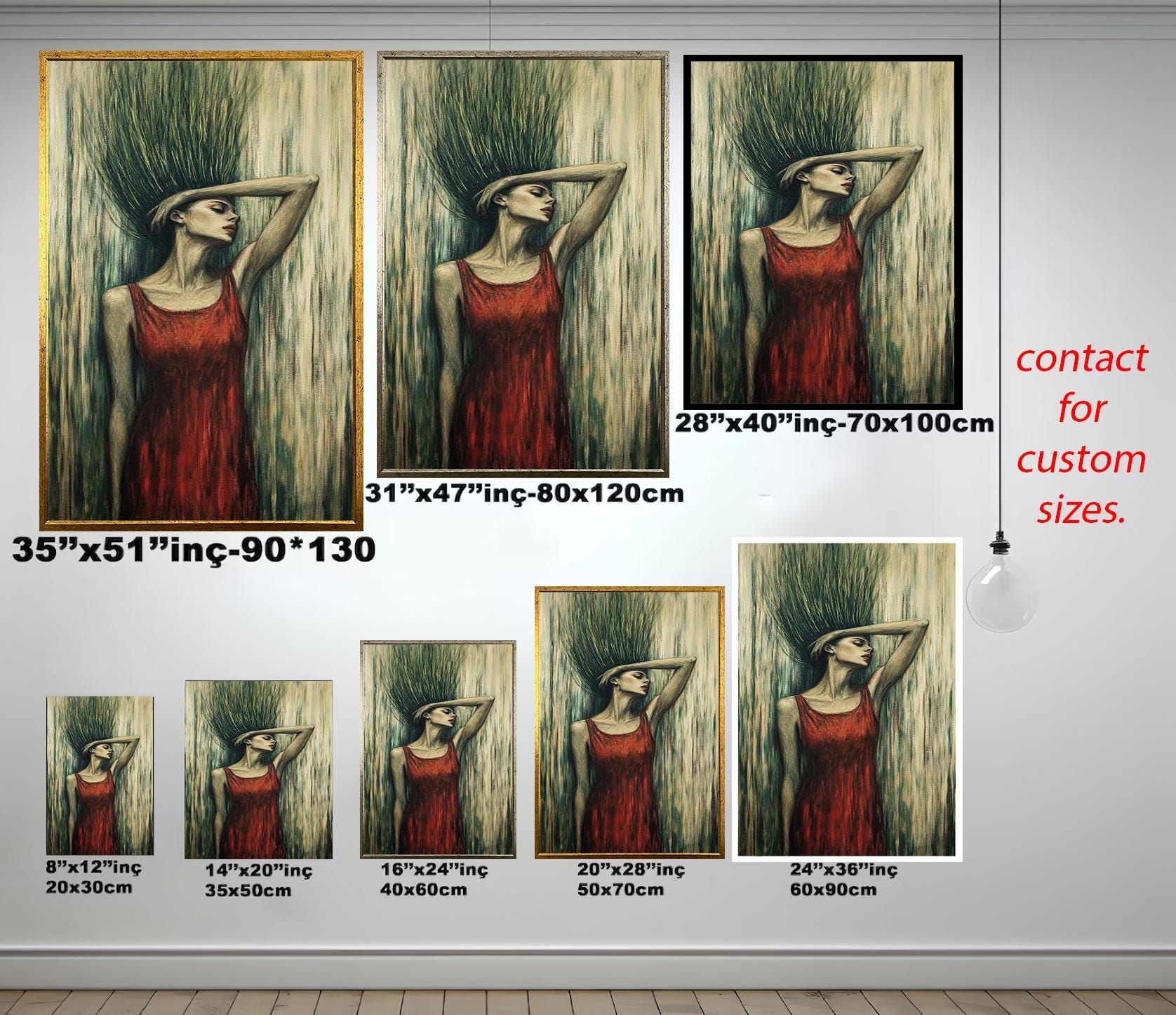 Surreal Woman Portrait - Modern Abstract Wall Art | Feminine Canvas Painting