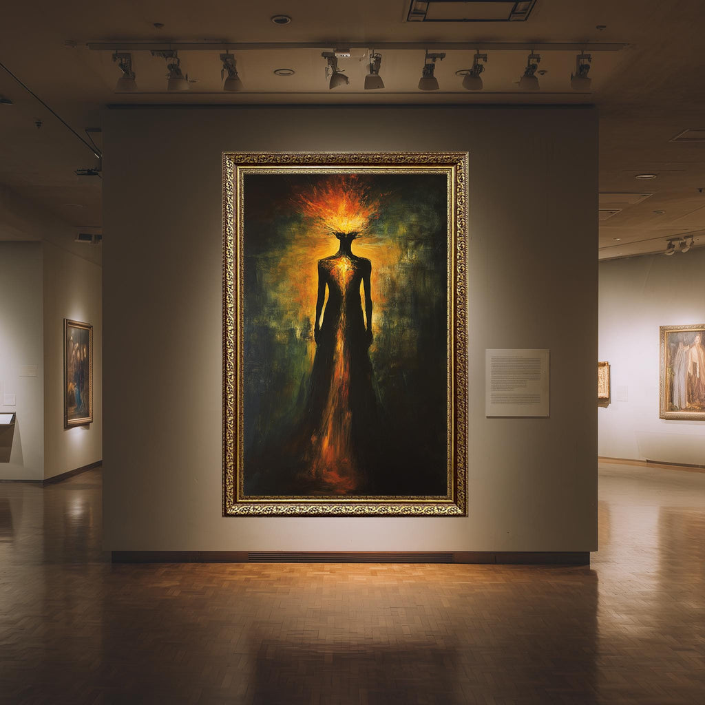 Abstract Fire Canvas – Fiery Aura & Glowing Body Art | Burning Soul Print