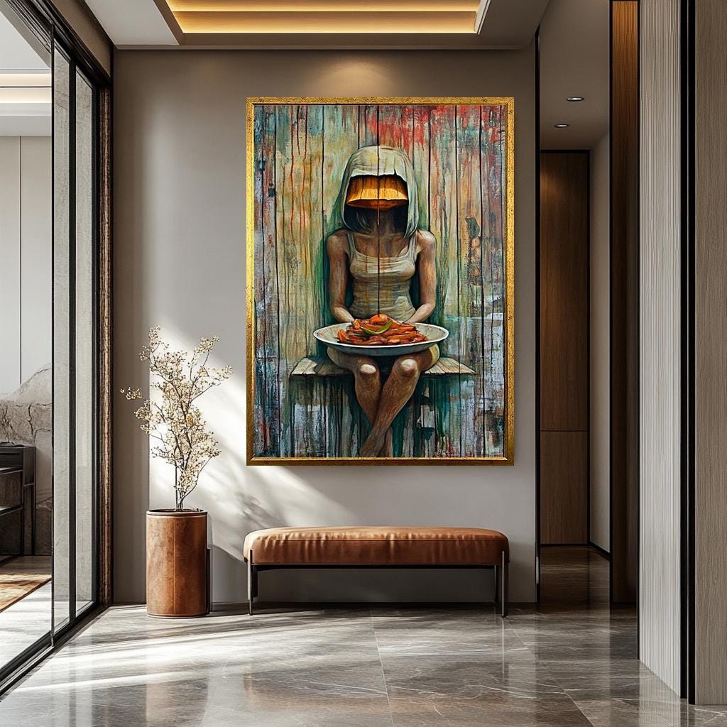 Surreal Woman Portrait | Unique Abstract Wall Art - Vibrant Feminine Canvas Print