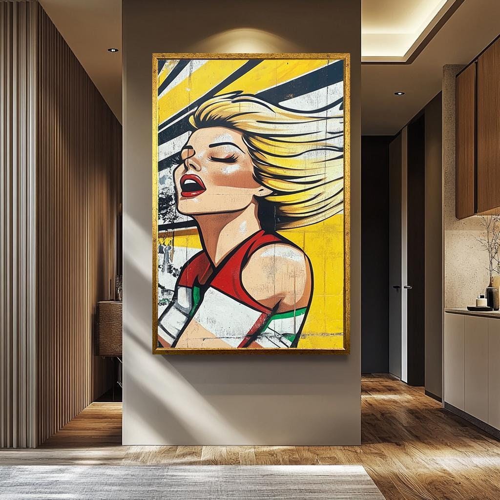 Pop Art Wall Art - Bold Blonde Portrait on Vibrant Retro Canvas | Stylish Home Decor
