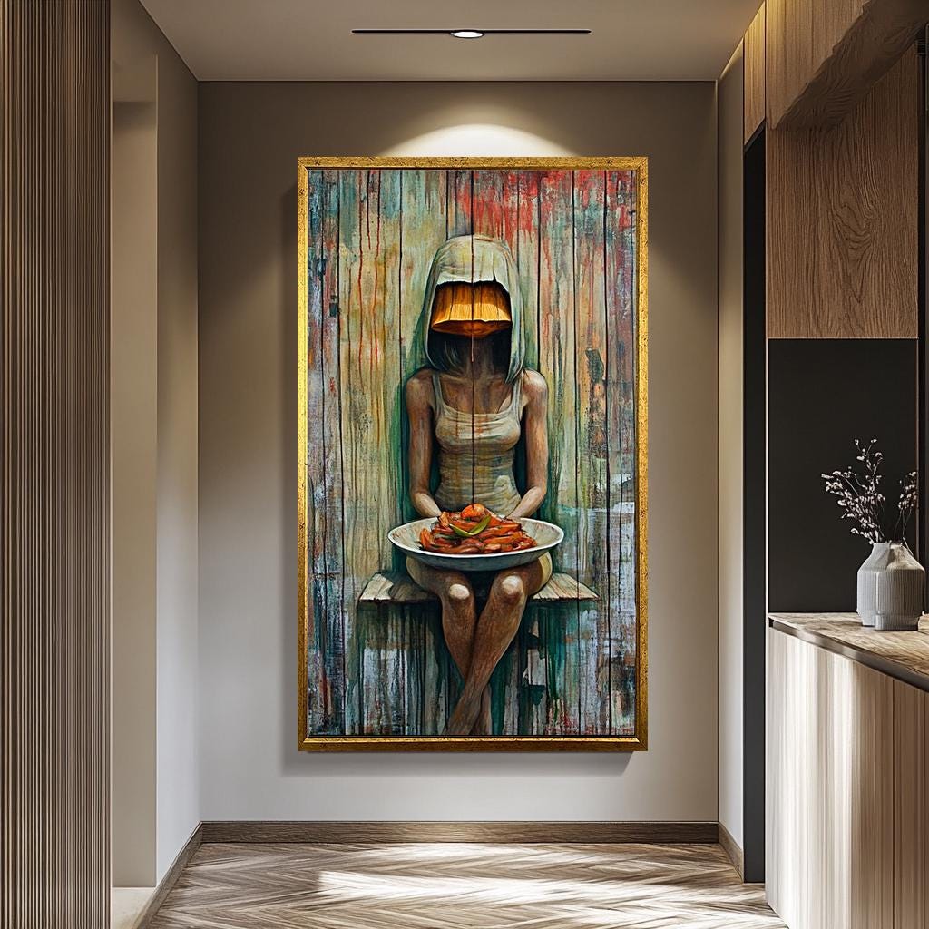 Surreal Woman Portrait | Unique Abstract Wall Art - Vibrant Feminine Canvas Print