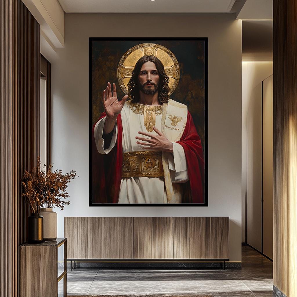 Jesus Wall Art | Christian Canvas Art - Religious Wall Decor | Prayer Room Artwork