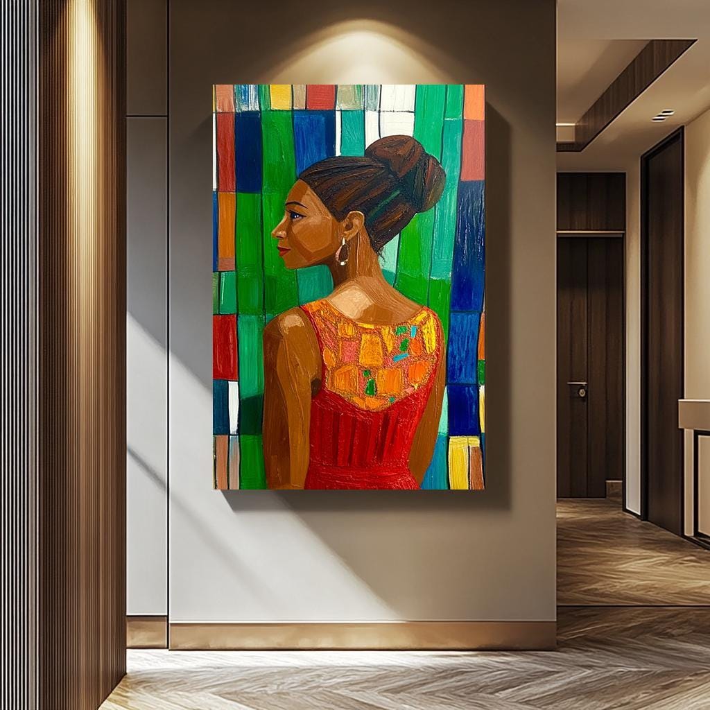 Pop Art Wall Art - Colorful Abstract Woman Portrait on Modern Artistic Canvas