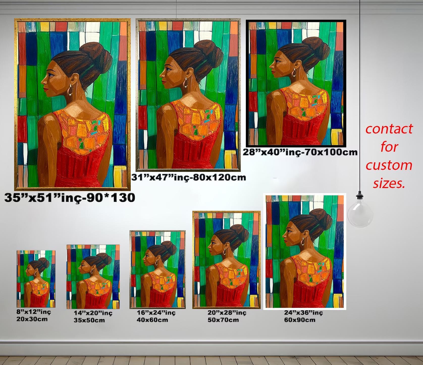 Pop Art Wall Art - Colorful Abstract Woman Portrait on Modern Artistic Canvas