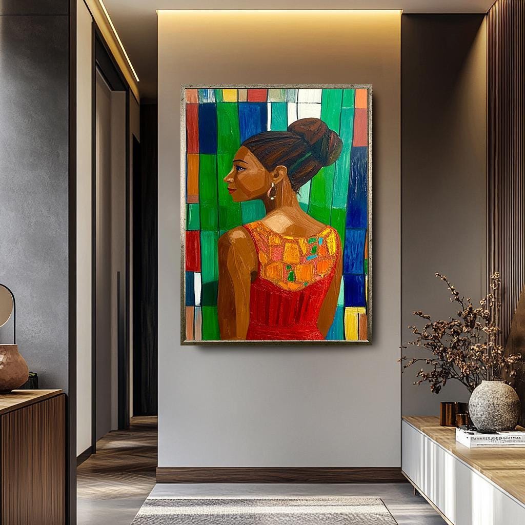 Pop Art Wall Art - Colorful Abstract Woman Portrait on Modern Artistic Canvas