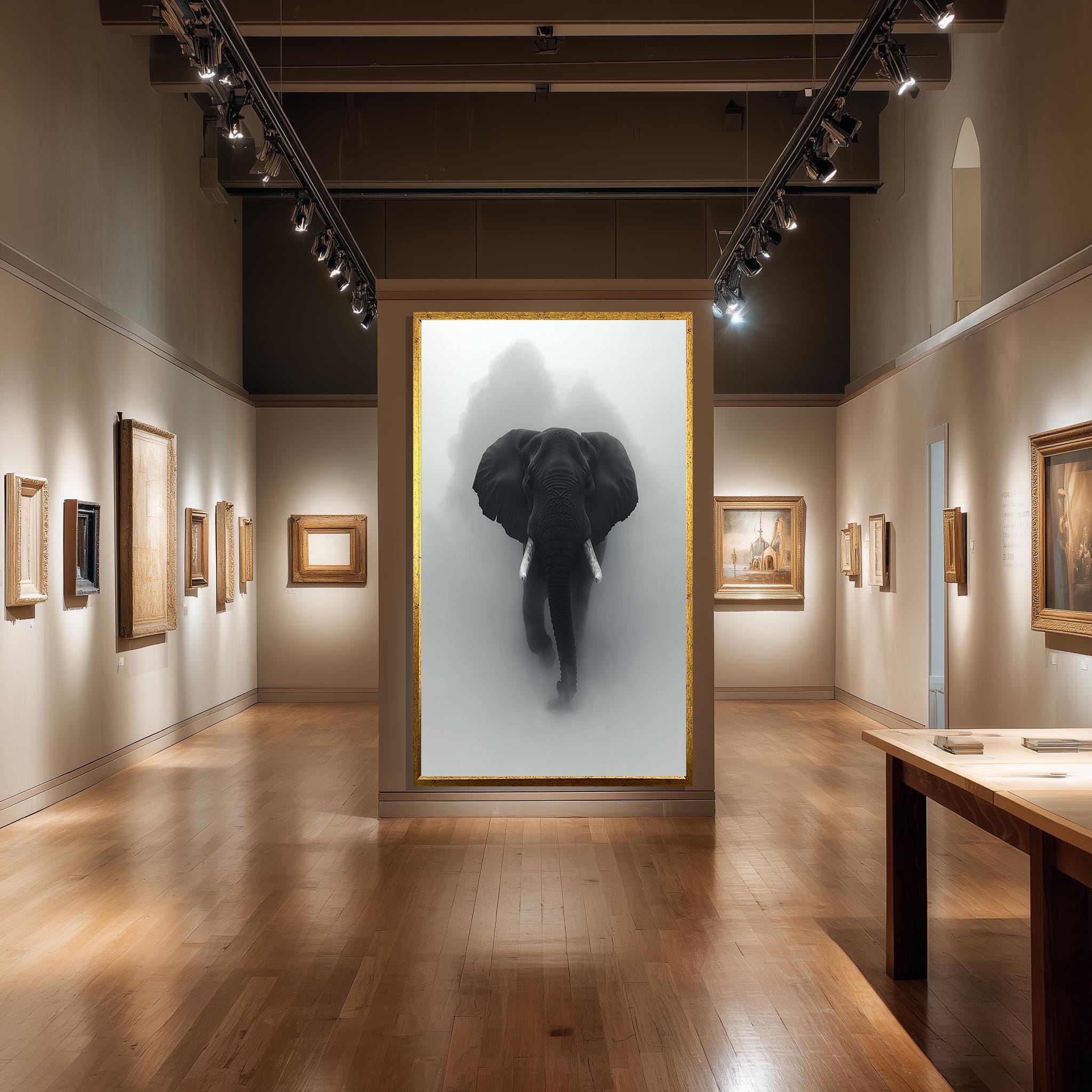 Elephant Canvas Print – Monochrome Animal Wall Art | Wildlife Decor, Safari Accent