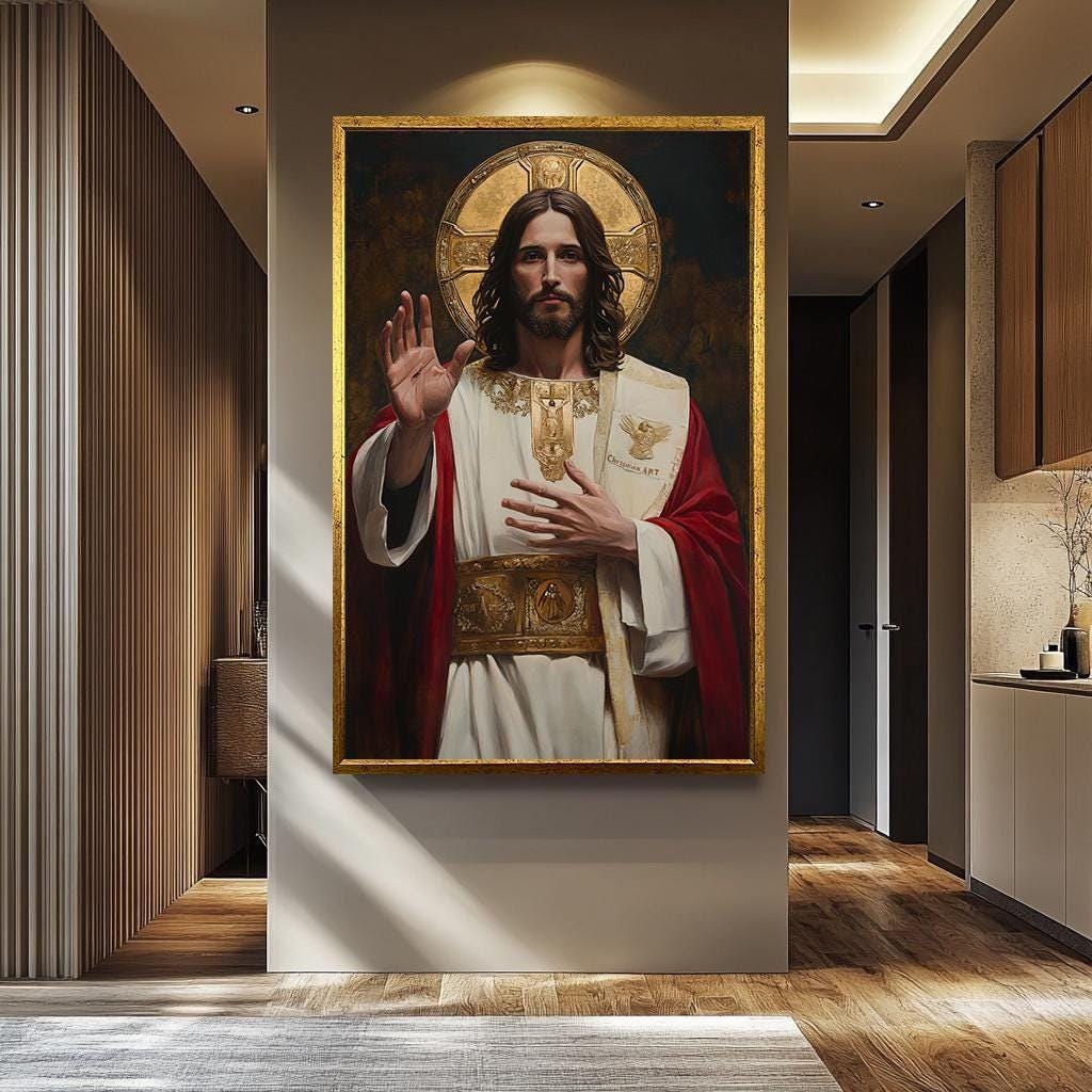 Jesus Wall Art | Christian Canvas Art - Religious Wall Decor | Prayer Room Artwork