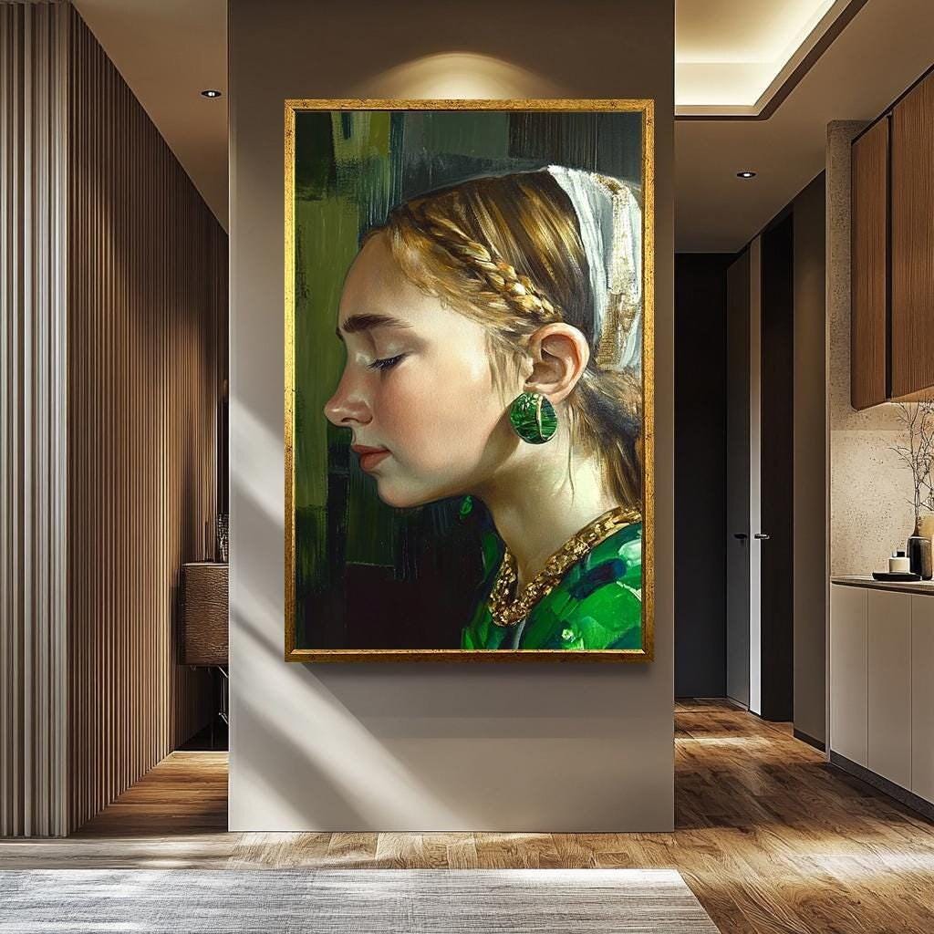 Woman Wall Art – Feminine Portrait Canvas With Vintage Classic Decor, Bold Colors