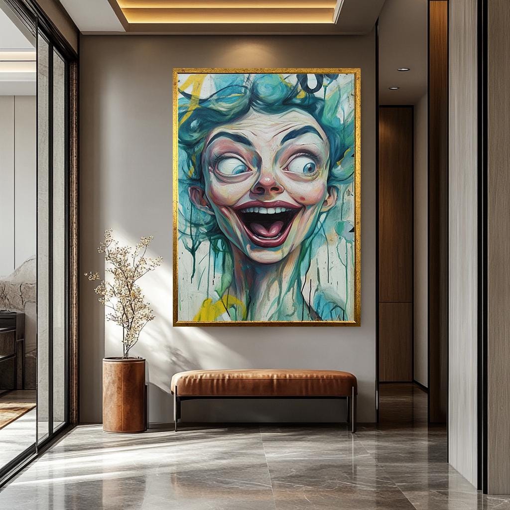 Weird Pop Art Bold Abstract Portrait - Vibrant Modern Wall Art Canvas Print