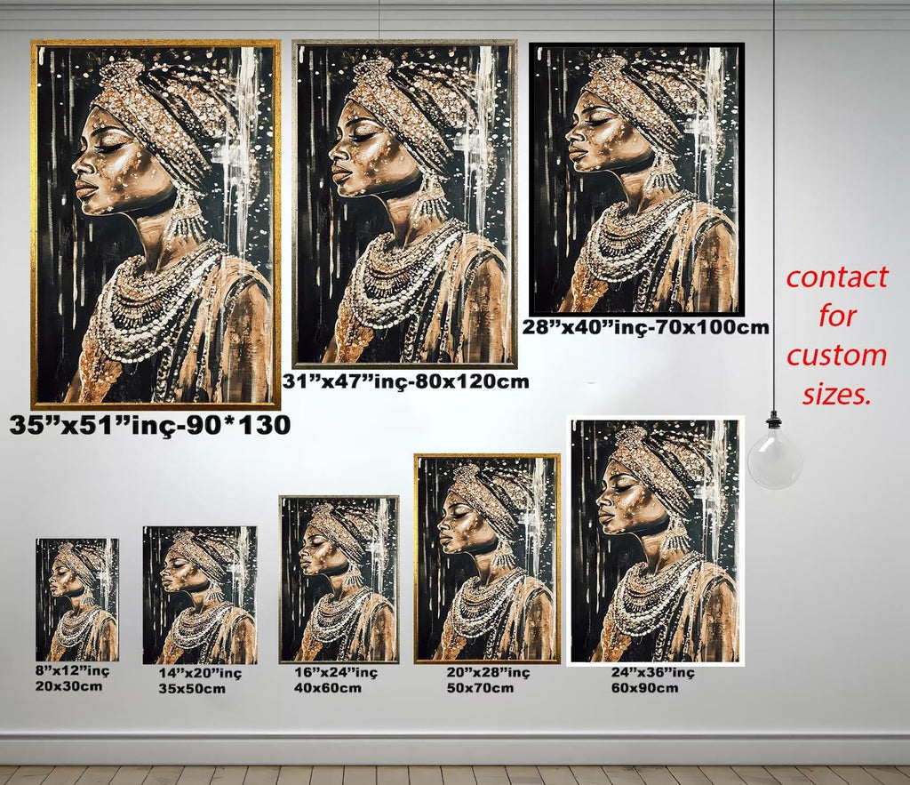 Abstract African Woman Art - Luxury Female Portrait Canvas | Vibrant Wall Decor