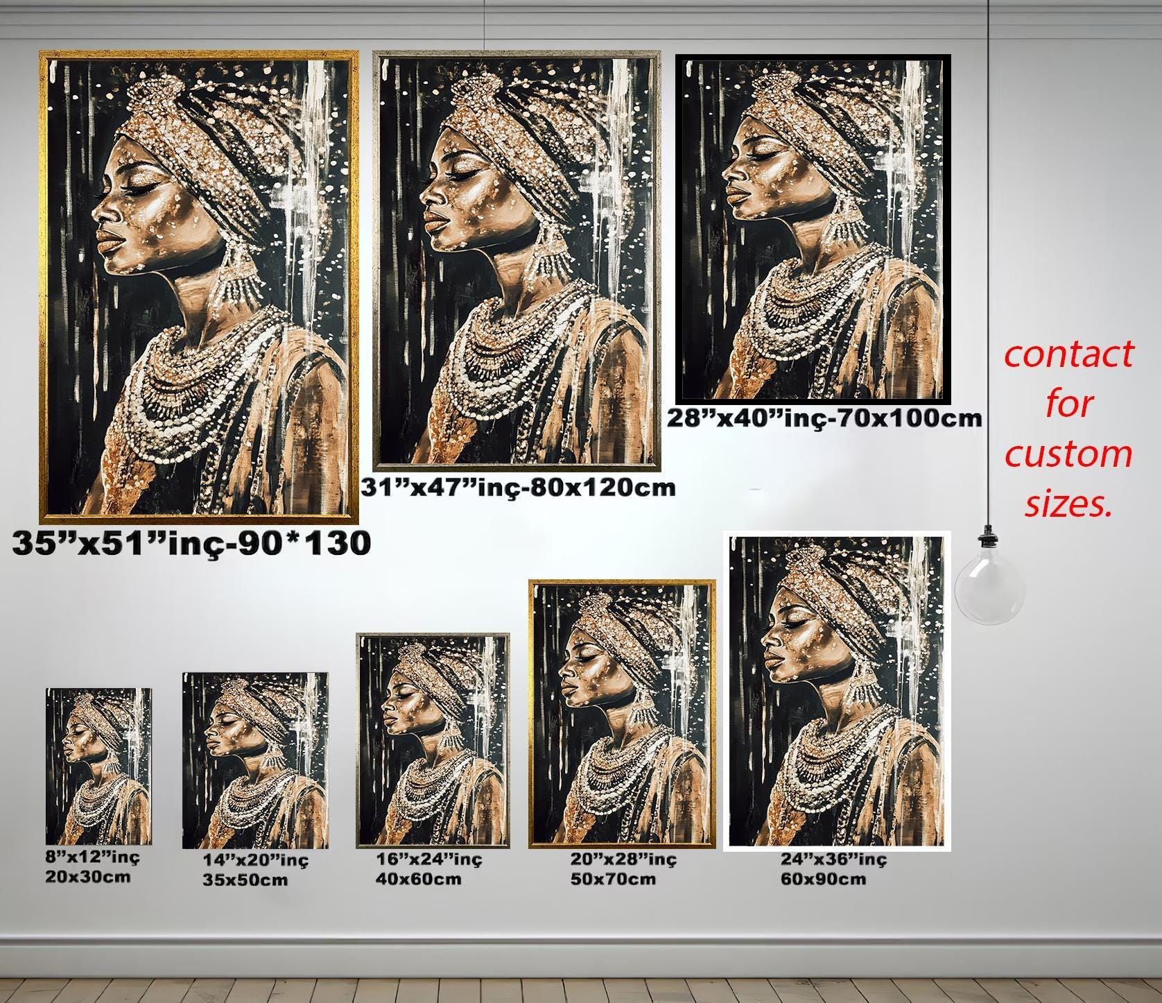 Abstract African Woman Art - Luxury Female Portrait Canvas | Vibrant Wall Decor