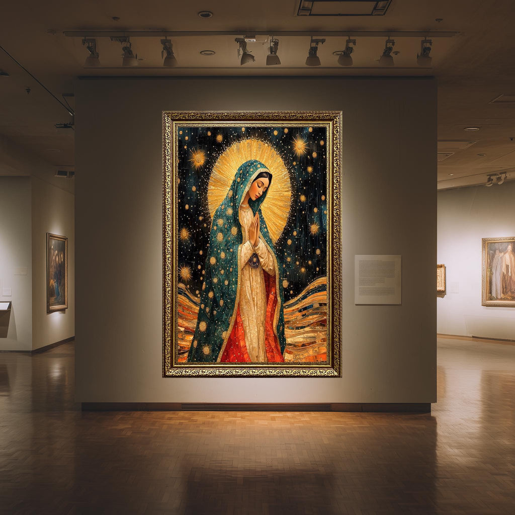 Our Lady of Guadalupe Canvas | Golden Halo Artwork - Catholic Marian Art Print