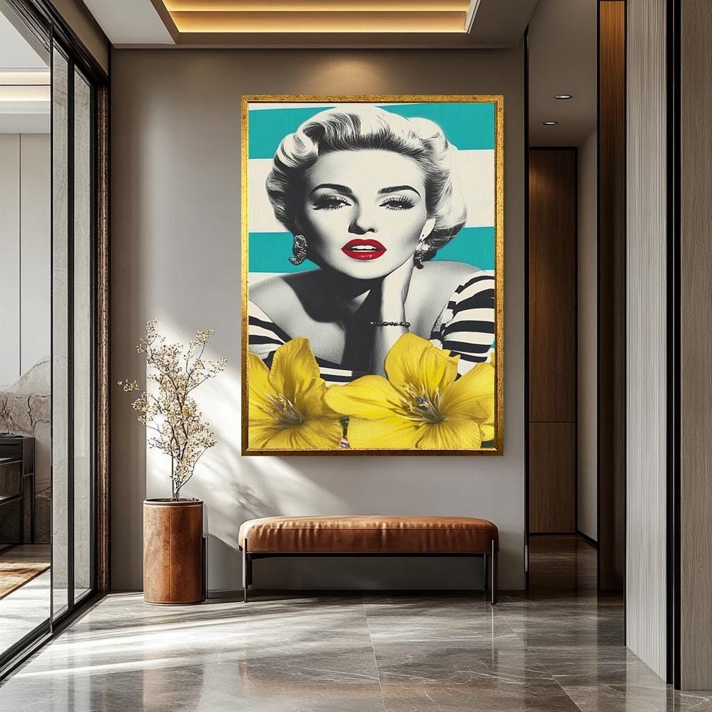 Pop Art Wall Art | Modern Abstract Canvas – Women Retro Wall Decor, Vibrant Colors