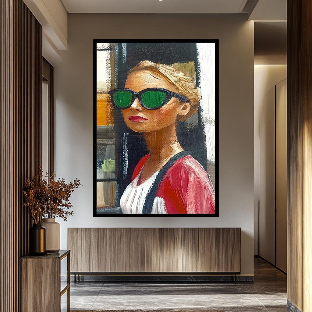 Woman Wall Art – Modern Female Portrait Painting | Colorful Women Canvas Decor