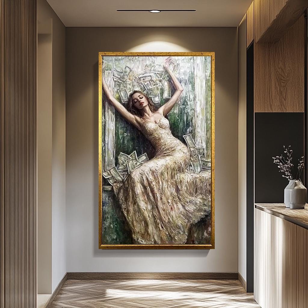 Luxury Women Wall Art – Modern Feminine Decor | Money And Power Art Canvas Print