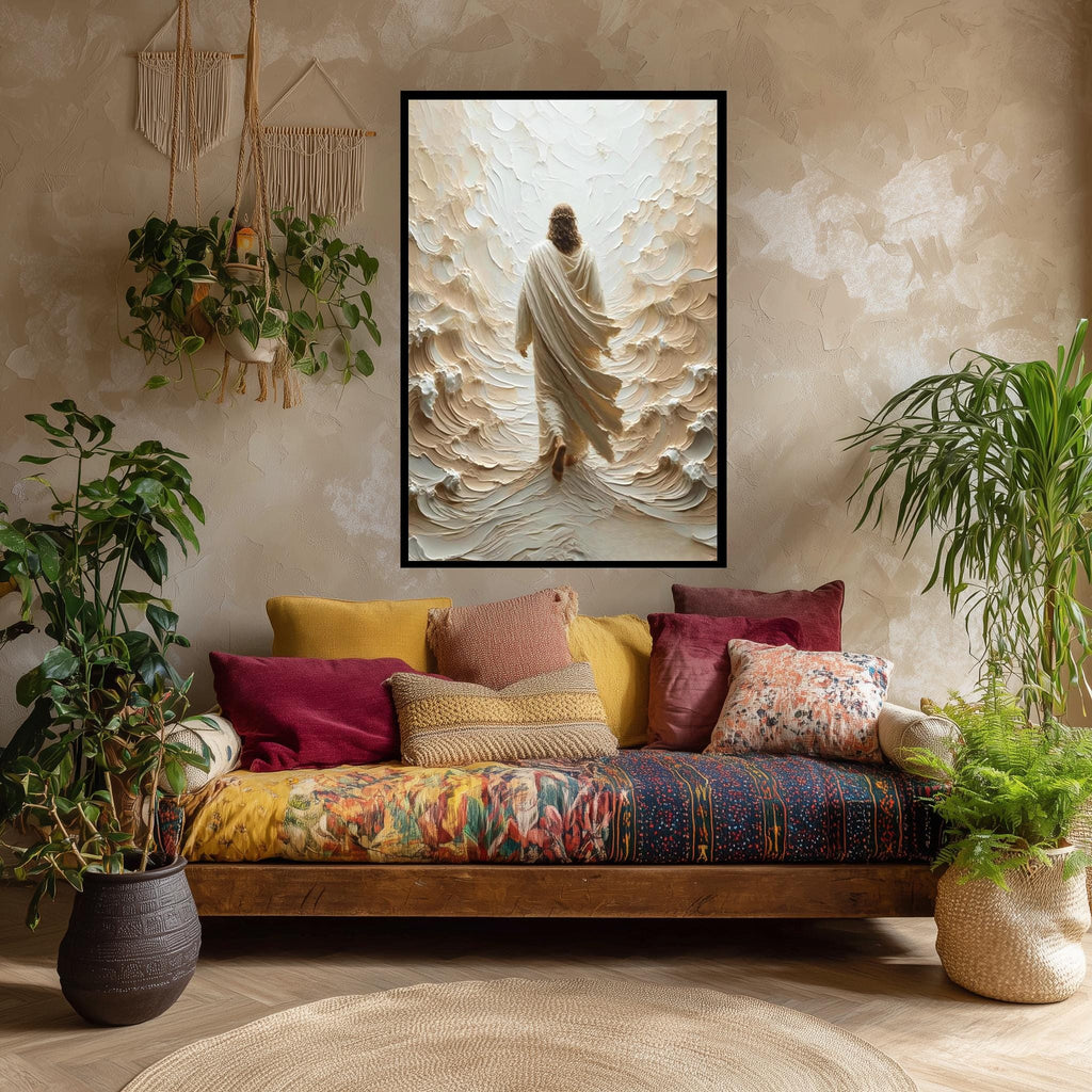 Jesus Canvas Print – Textured Religious Wall Hanging | Christian Wall Decor
