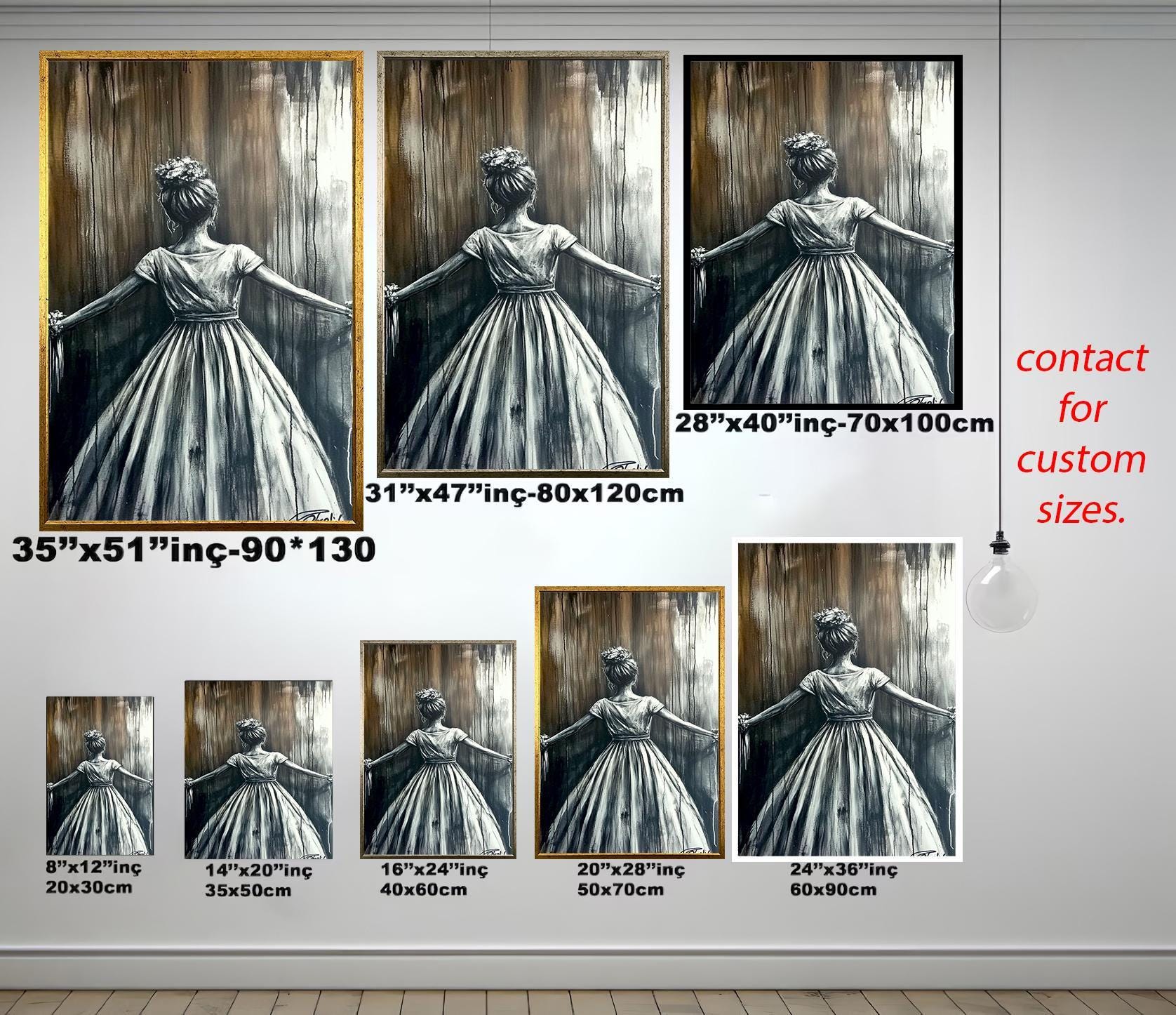 Banksy Women Wall Art – Modern Graffiti Art | Black and White Banksy Style Canvas